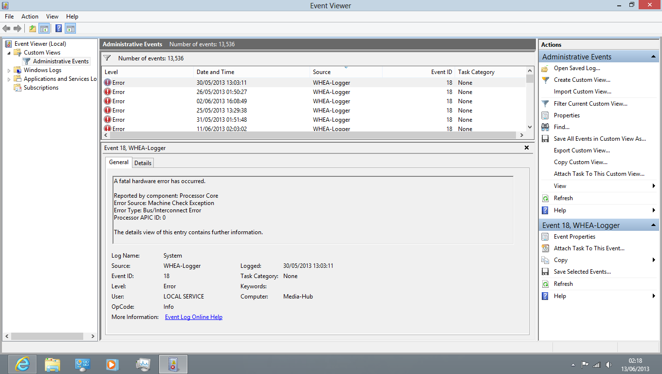 WHEALogger Windows 8 Pro Hardware Hangout Neowin