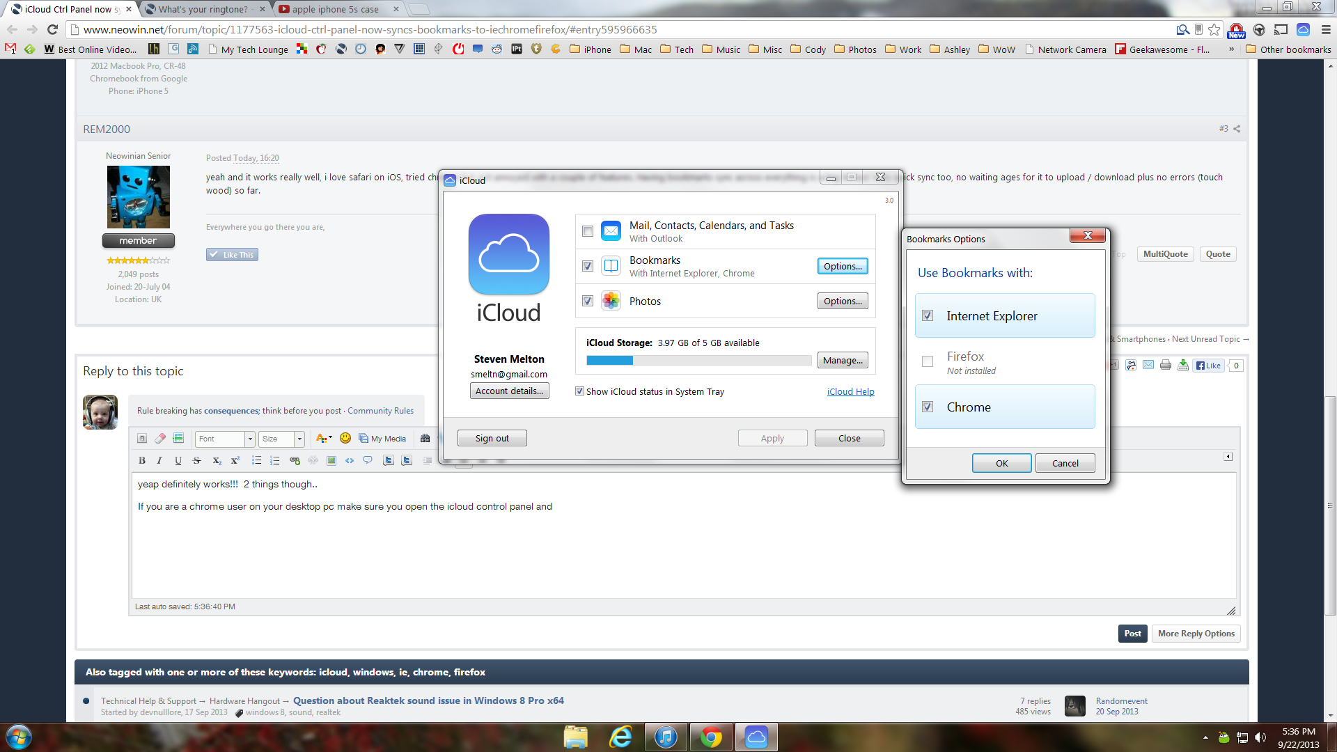 iCloud Ctrl Panel now syncs bookmarks to IE/Chrome/Firefox Hardware