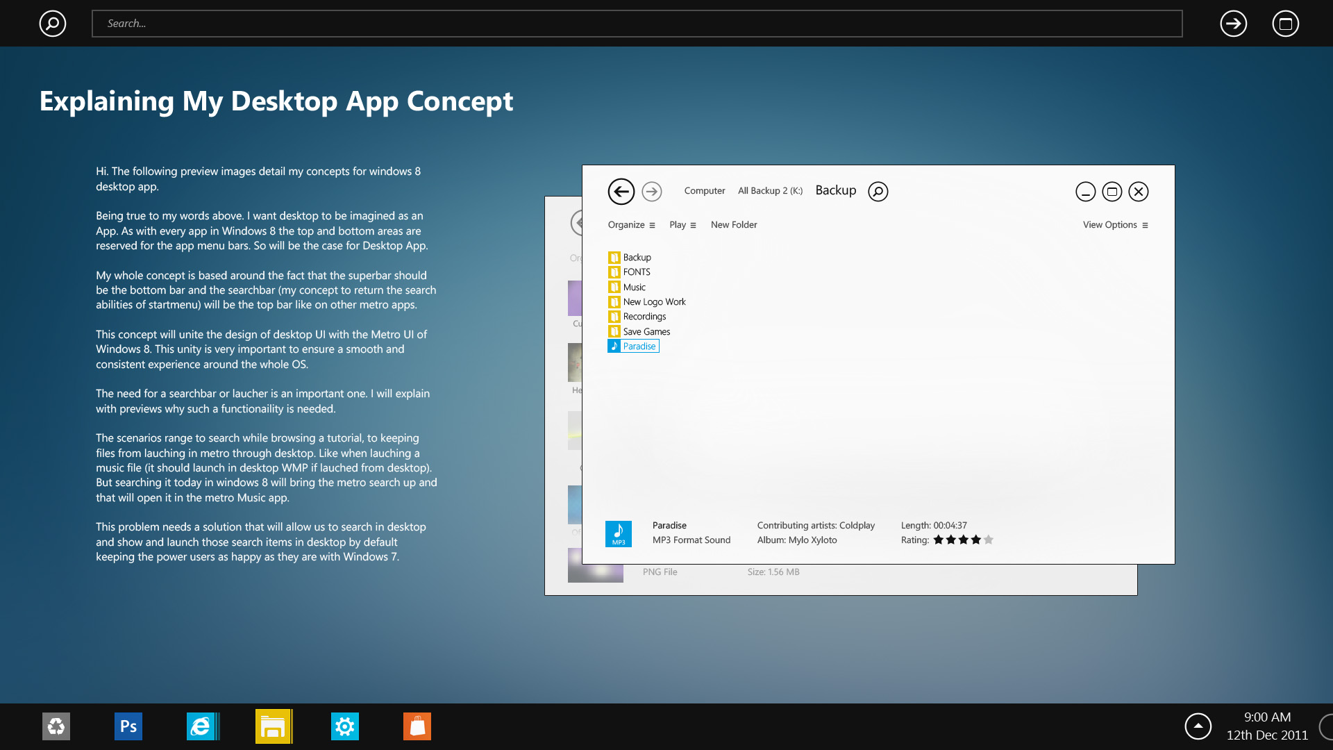 My Desktop App concept for Windows 8 - The Fast Ring (Insider Previews ...