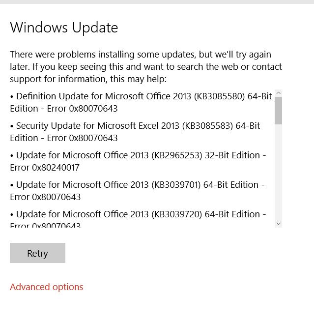 Windows Updates Tries to Install Office 2013 Patches After 2016 Install ...