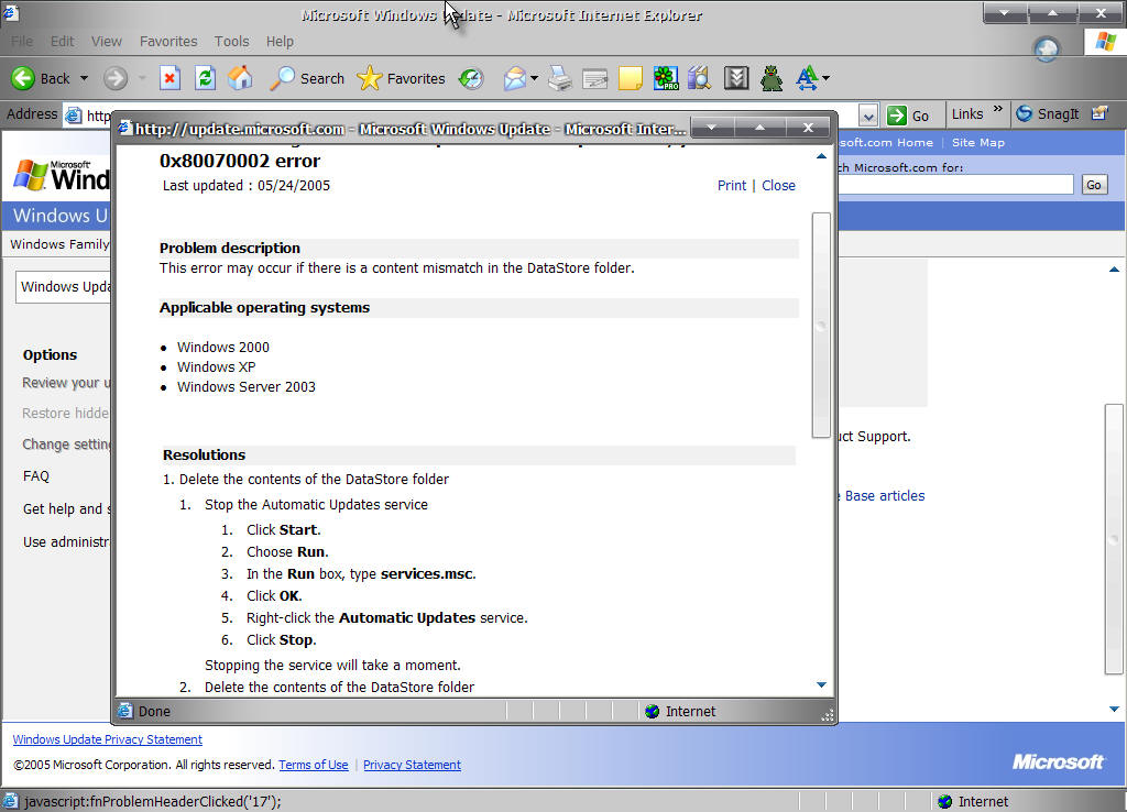 Why i cannot access to the Windows Update pages? - Microsoft (Windows ...