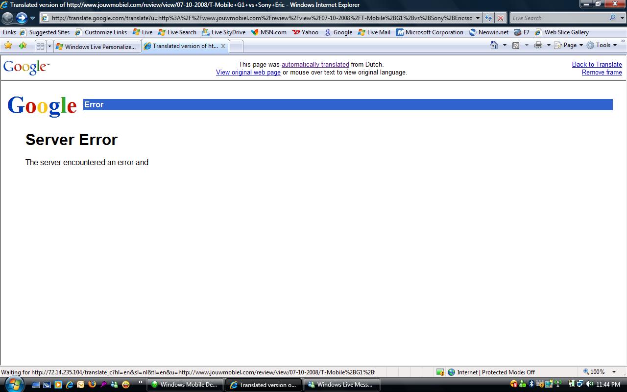 Google Error - General Discussion - Neowin