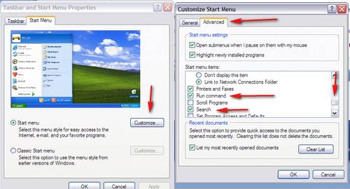 Search and run buttons in XP pro are missing! - Microsoft (Windows ...