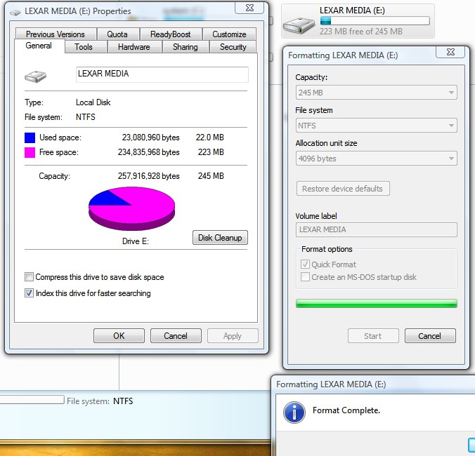I have trouble formatting USB thumb drives NTFS Windows Neowin