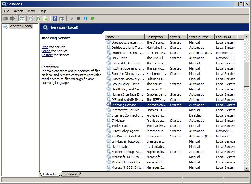 Windows 2008 Standard Server Indexing Problem Microsoft (Windows