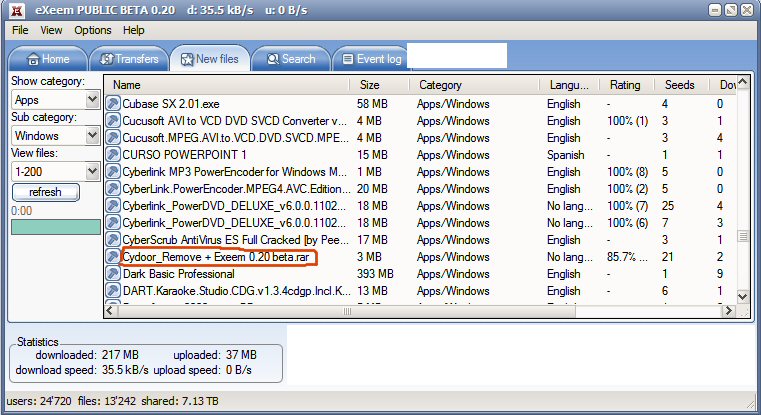 Exm File Example Exeem Has Been Released (0.20 Public) - Back Page News - Neowin