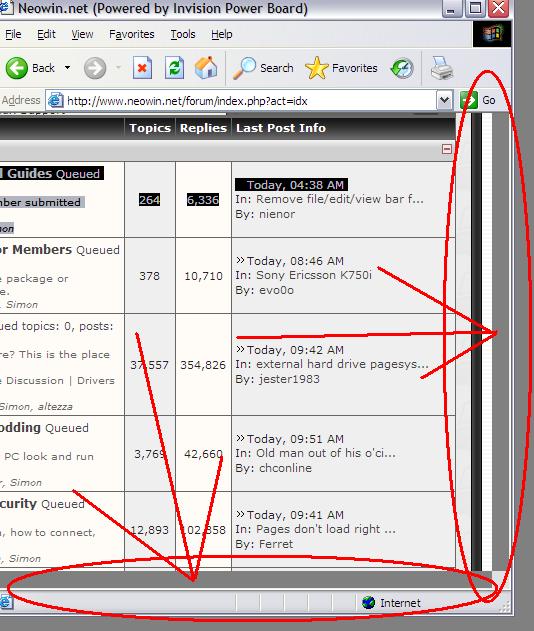 IE 6 No scroll bars Web Browser Discussion & Support Neowin