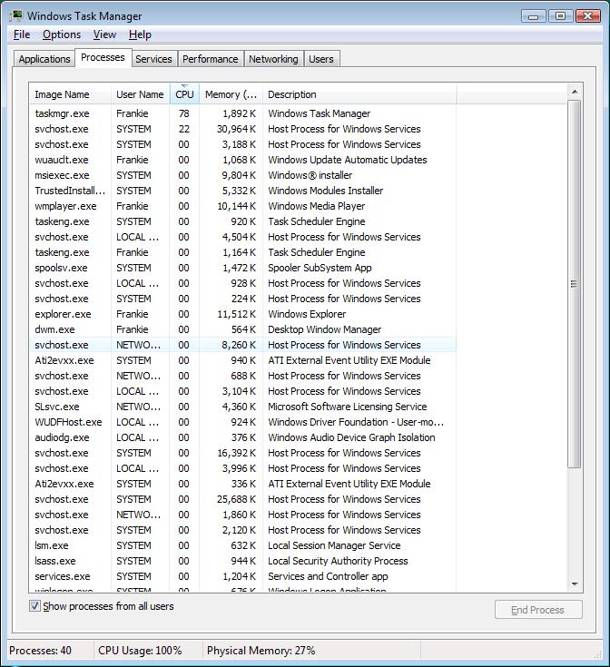 After fresh install CPU is pegged at 100 Microsoft (Windows) Neowin