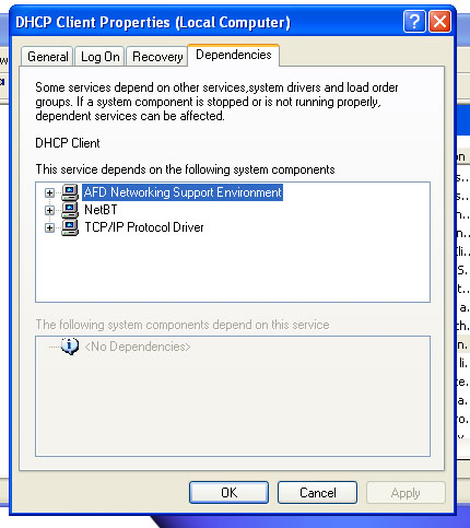 DHCP Client on XP wont start.. :( - Smart Home, Network & Security - Neowin