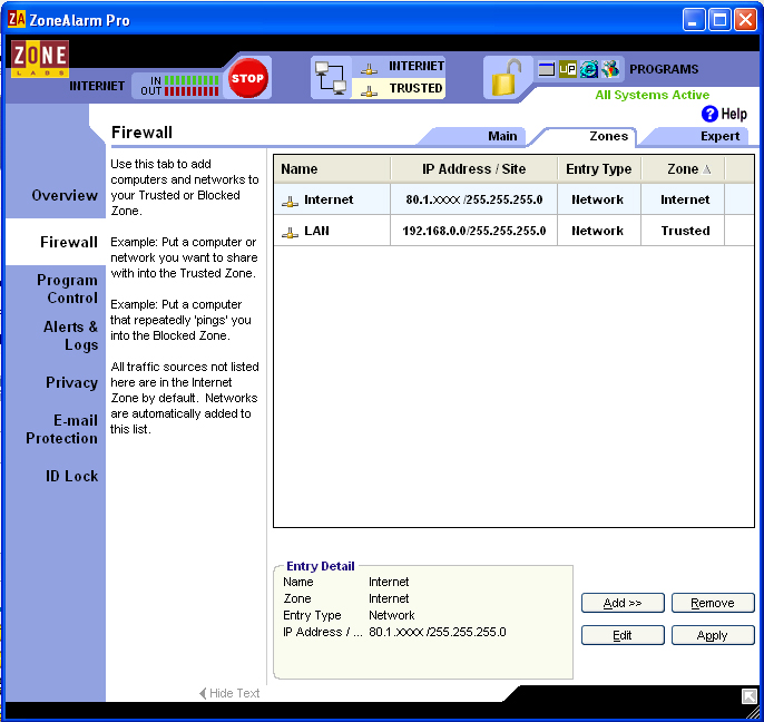 Zonealarm Router Sharing Internet connection with ZoneAlarm. - Smart Home, Network ...