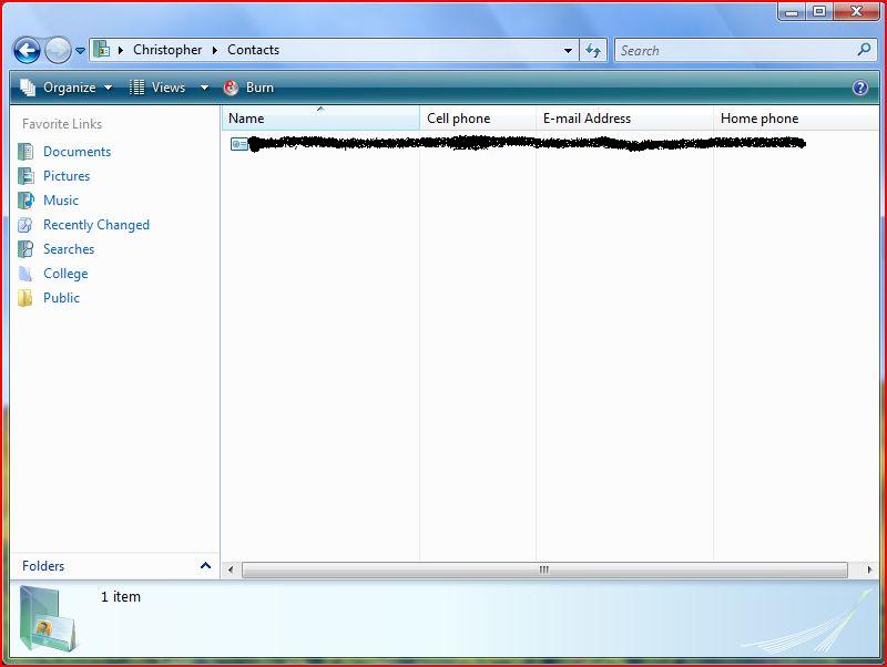 Windows Contacts Folder (in RTM) Windows Neowin