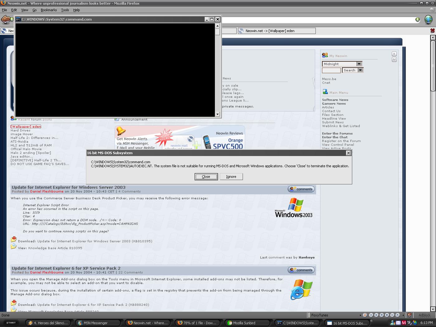 (ERROR) 16 bit MS-DOS - Software Discussion & Support - Neowin