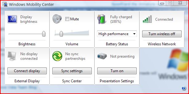 Windows Mobility Center - it sucks how it displays the modules ...