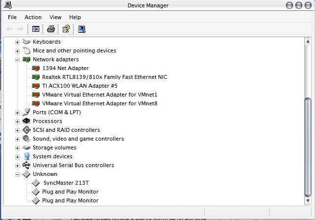 Monitors showing up as 