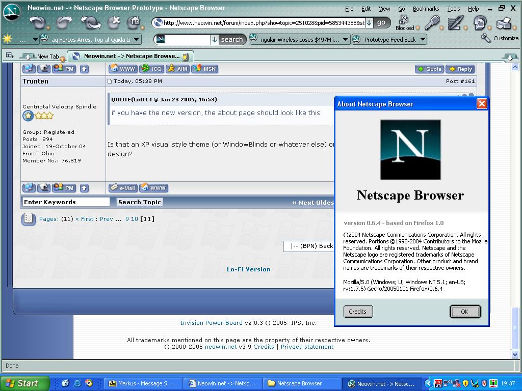 Netscape Browser Prototype - Back Page News - Neowin