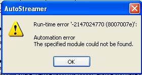 [error] Autostreamer Run-Time Error - Software created by our members ...