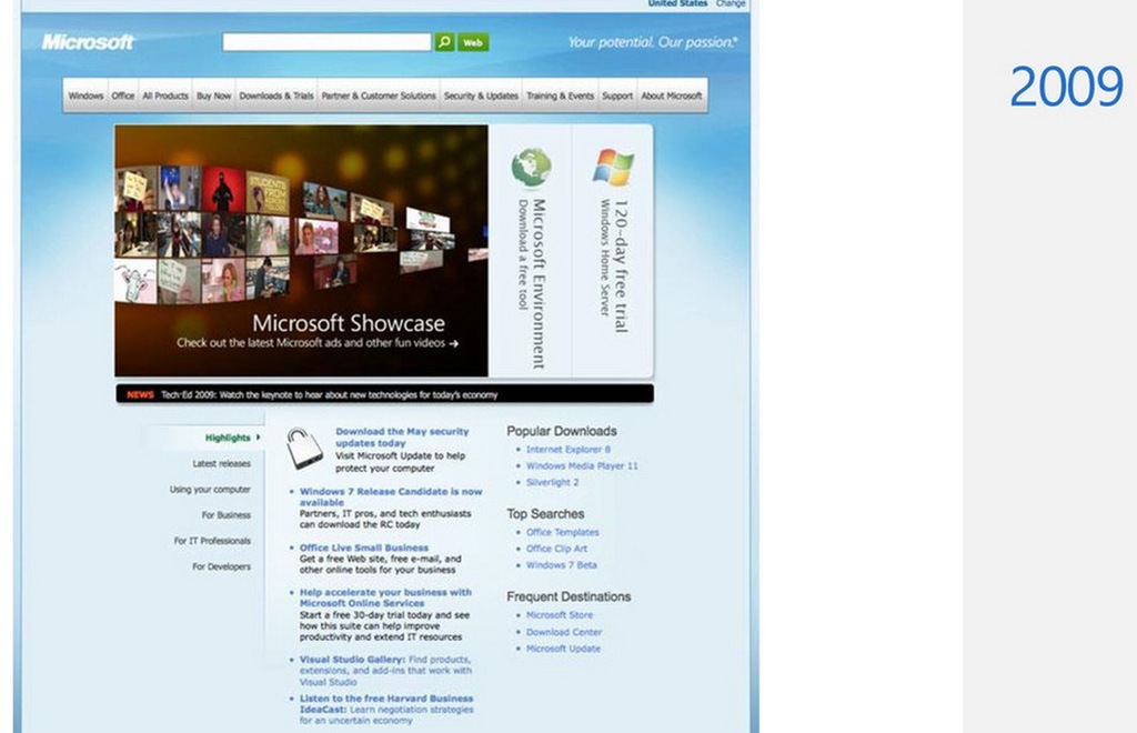 Visualized: 20 years of Microsoft's homepage - Neowin