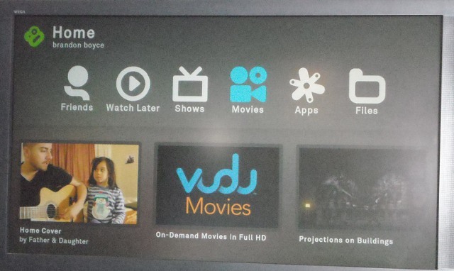 boxee home screen