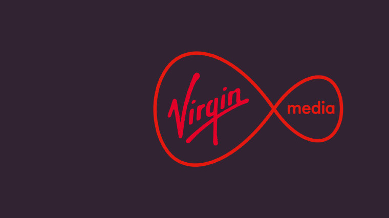 Virgin logo on purple background