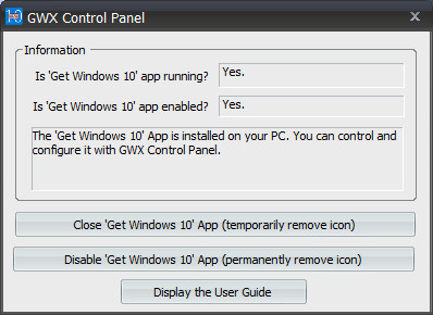 GWX CONTROL PANEL