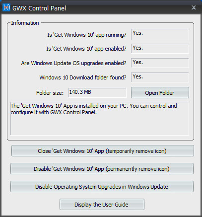 GWX Control Panel