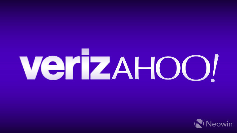 Text reading Verizahoo! a portmanteau of Verizon and Yahoo names