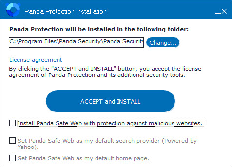 Panda Free Antivirus Yahoo toolbar