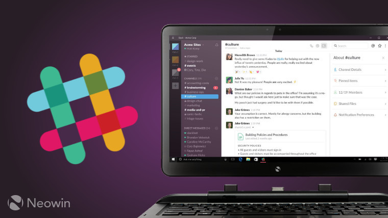 Slack on desktop