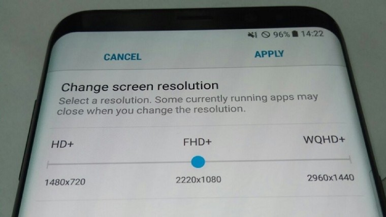 Screen resolution options spotted in leaked image of Samsung Galaxy S8 ...
