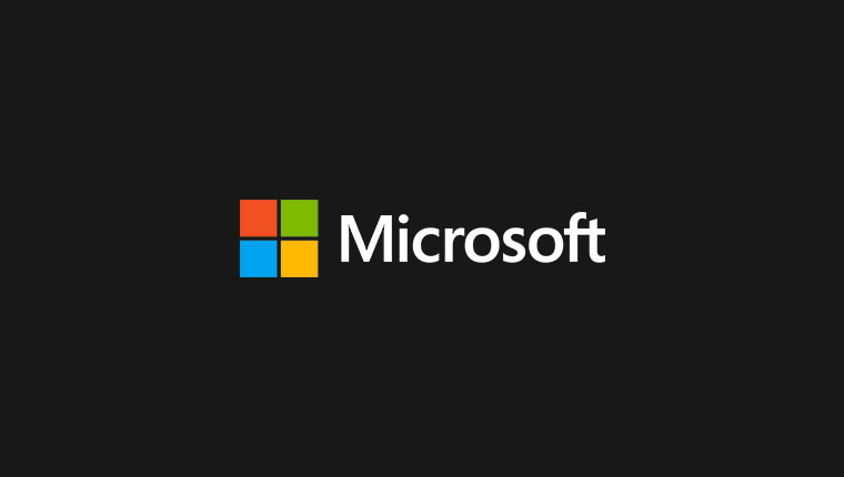 The Microsoft logo on a black background