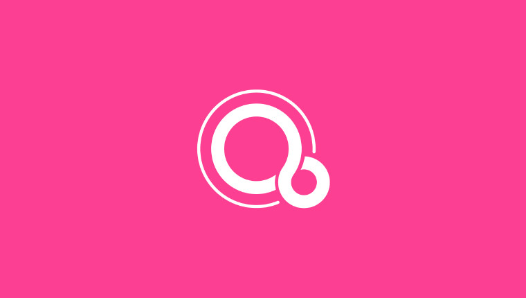 The Fuchsia logo on a pink background