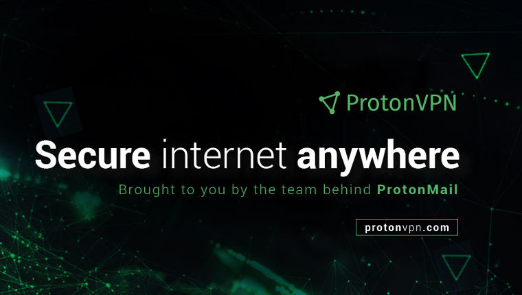 ProtonVPN banner advertising secure internet