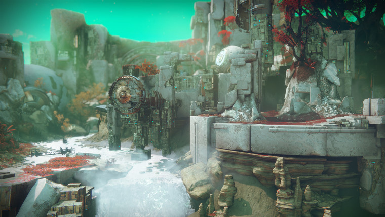 This is a screenshot from Destiny 2 that focuses on a multiplayer map.