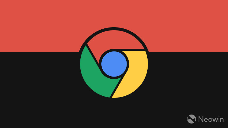 Google Chrome logo on a red and black background