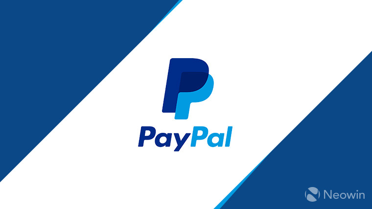 PayPal logo in white and blue