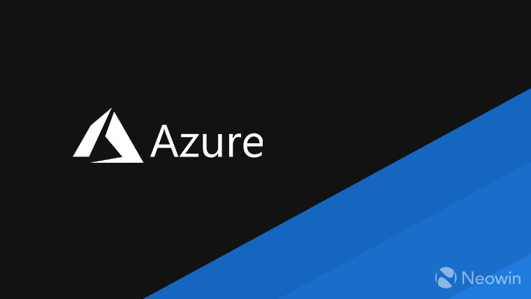 The Azure logo and text left half of image is black right half is blue