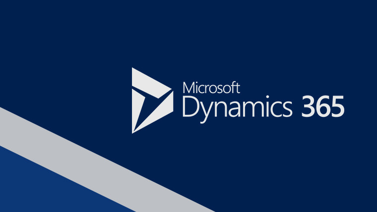 Dynamics 365 white logo with blue background striped on the bottom left