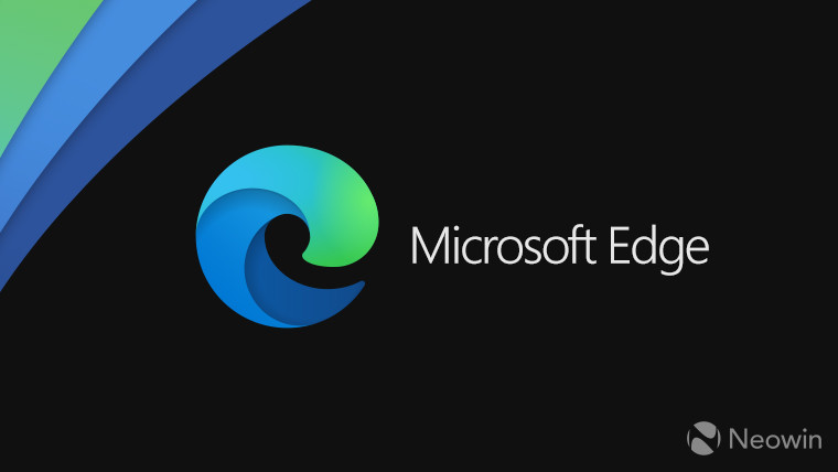 Microsoft Edge text with Edge logo on black background