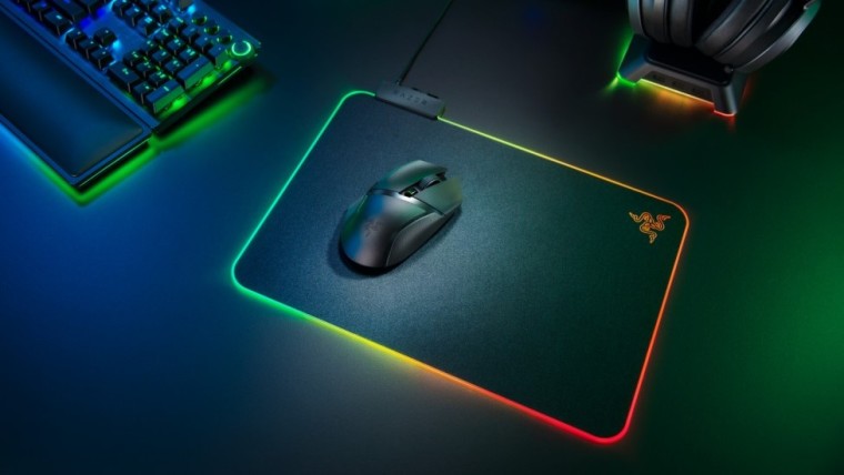 A Razer Basilisk X Hyperspeed mouse on a mousepad