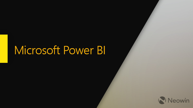 Microsoft Power BI text in the middle left side black right side a shade of grey