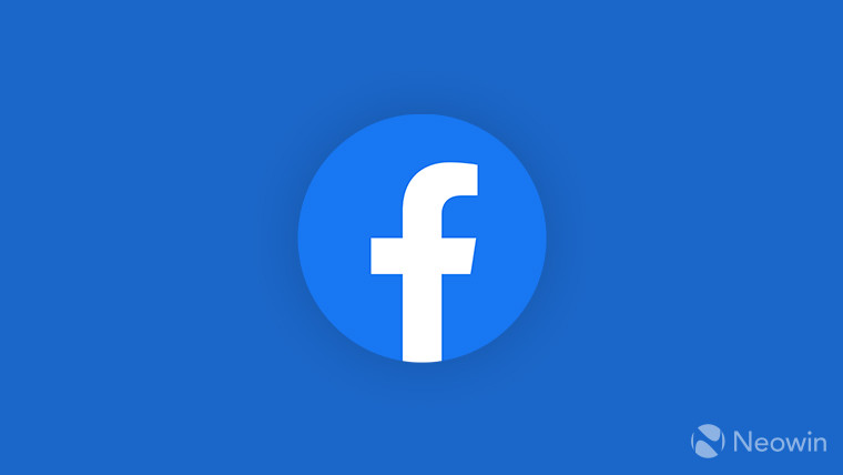 A round Facebook logo on a blue background