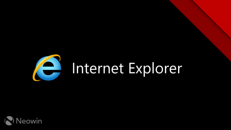 Logo of Internet Explorer 11 on a black and red background