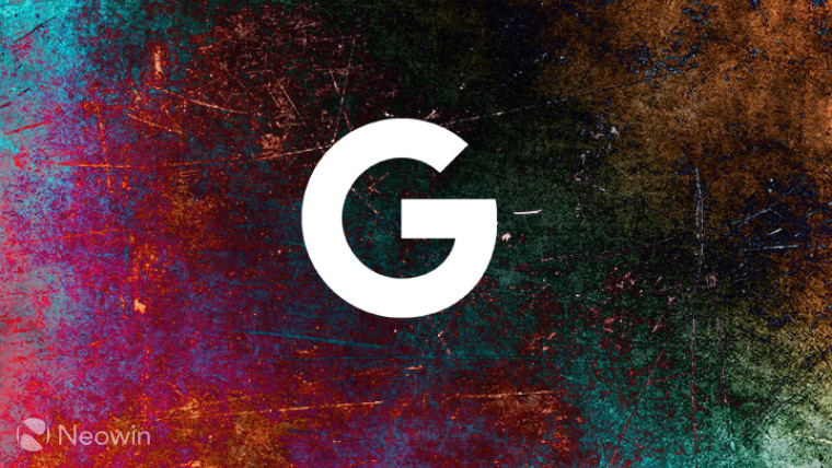 A Google logo on a colorful background