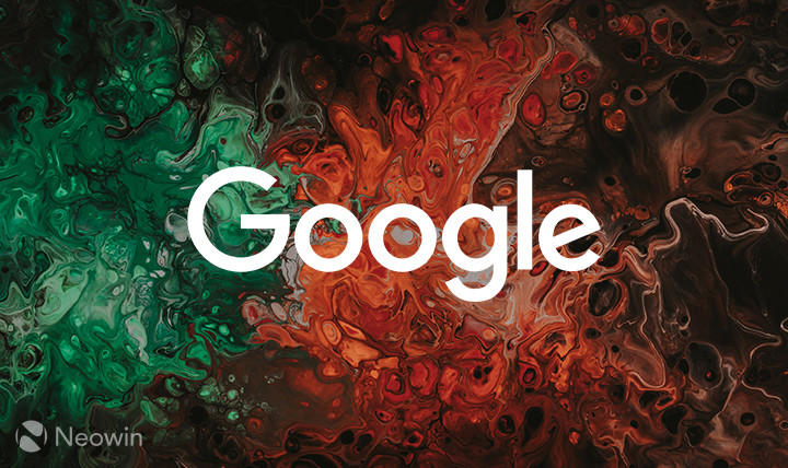 A Google logo on top of a colorful red and green background