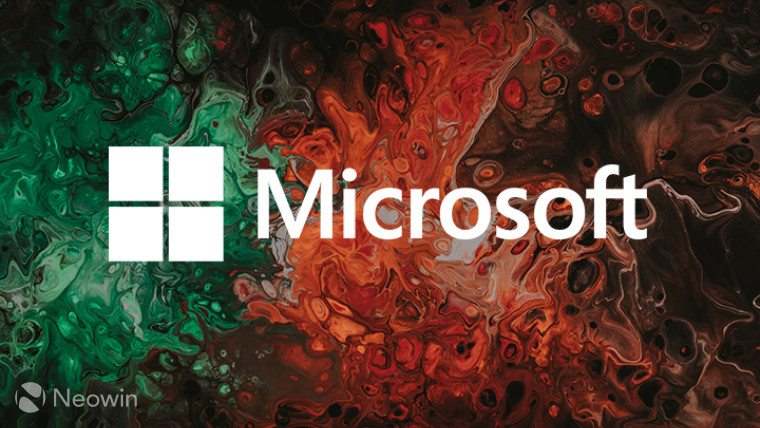 Microsoft logo on a colorful background