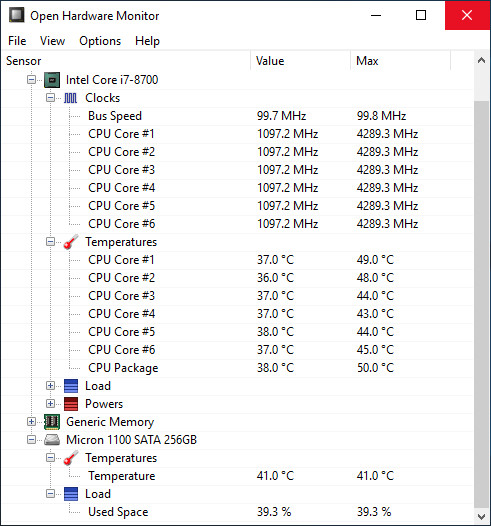 open hardware monitor plugin rainmeter