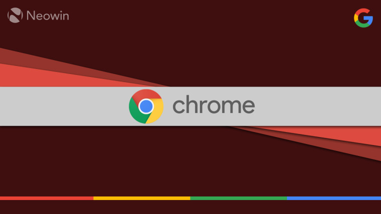 Google Chrome logo against red and grey bars