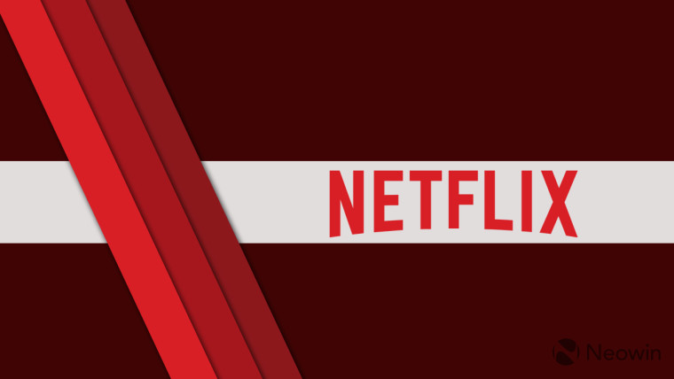 The Netflix logo on a red background