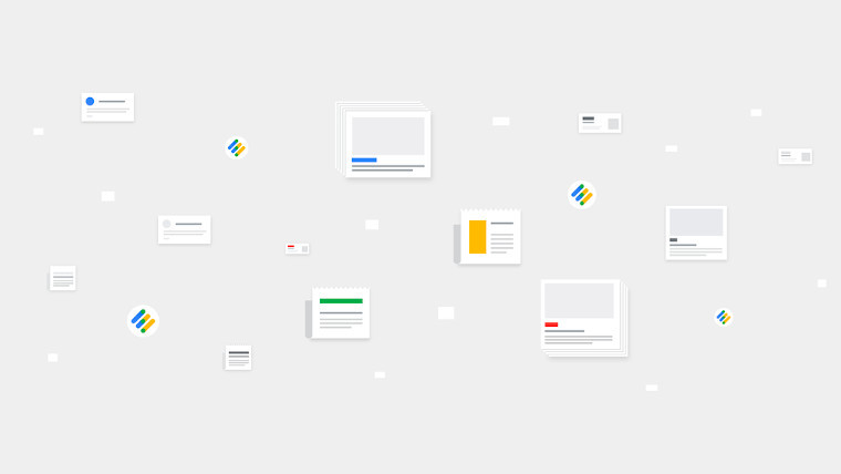 Google News Initiative image on a grey background.