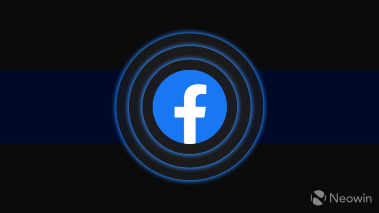 Facebook logo on a dark background